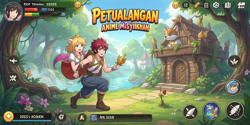 Tangkapan layar gameplay Anime yang dinamis dan penuh aksi.