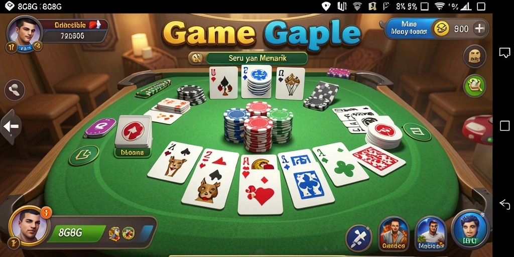 Gameplay seru dalam game Gaple yang menantang.