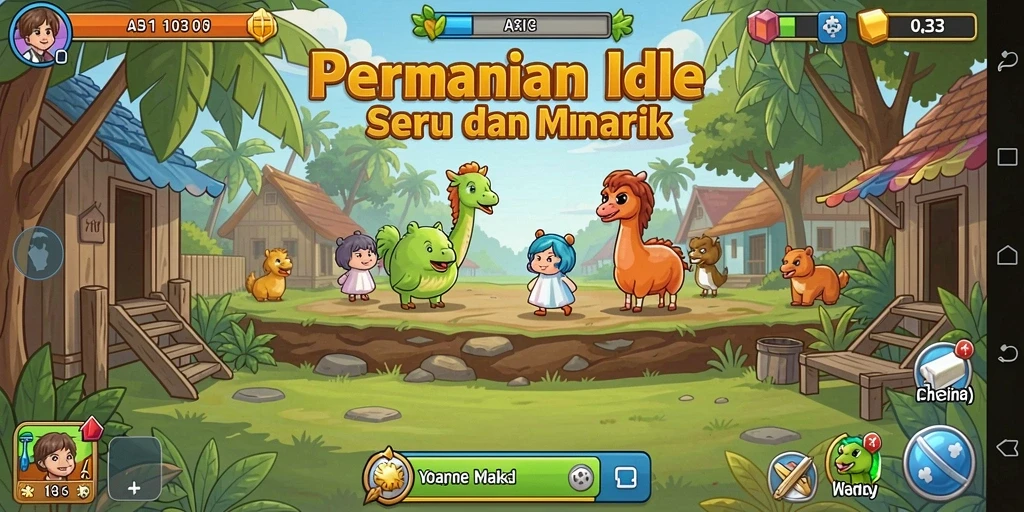 Screenshot utama API33 menampilkan gameplay Idle yang menarik.