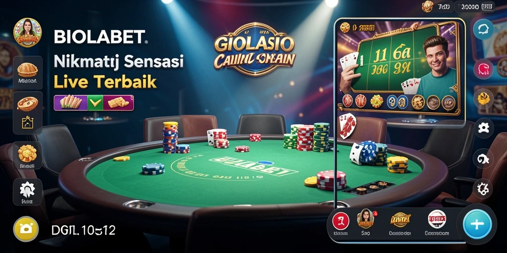 Tampilan menegangkan permainan Live Casino di BIOLABET.