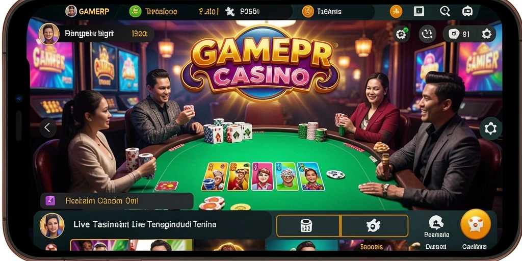 Tampilan menarik dari permainan Live Casino di GAMERP dengan dealer profesional.