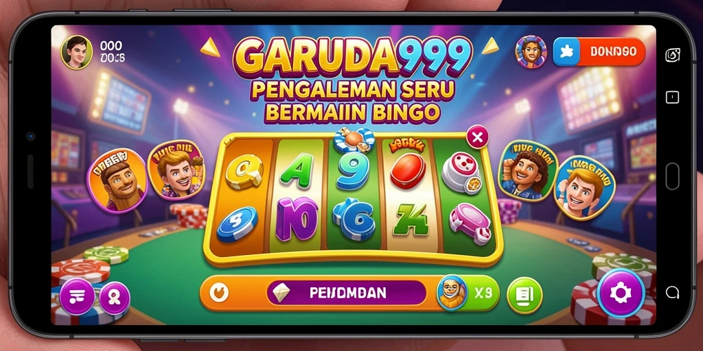 Tampilan gameplay seru dari GARUDA999 yang menampilkan momen bingo yang mendebarkan.