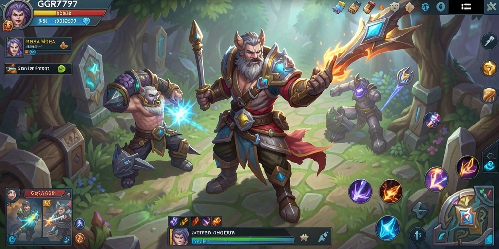 Tampilan seru dari gameplay GGR7777 di arena pertarungan.