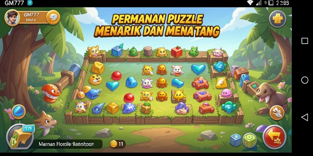 Tampilan gameplay puzzle yang menantang dan menarik di GM777.