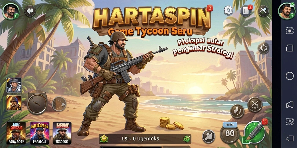 Tampilan gameplay HARTASPIN yang menarik dan penuh strategi Tycoon.