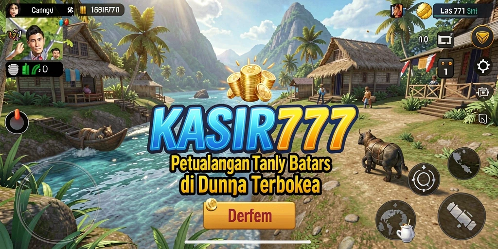 Screenshot gameplay KASIR777 menunjukkan petualangan di dunia terbuka.