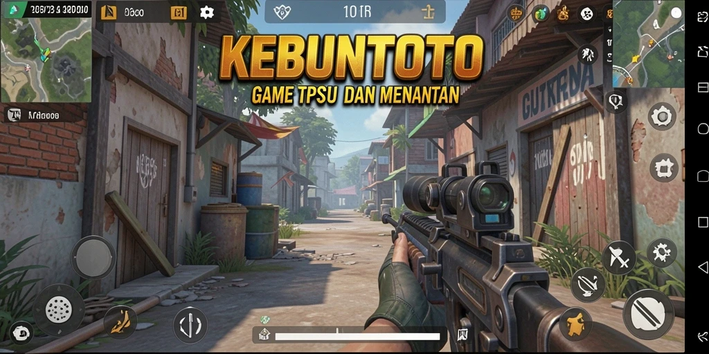 Screenshot KEBUNTOTO menampilkan aksi pertempuran yang intens dalam gameplay TPS.