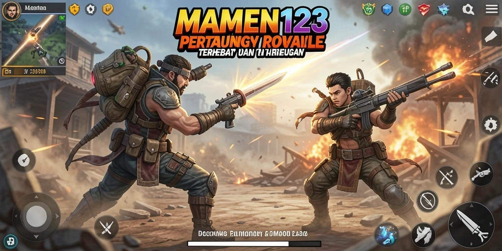 Screenshot gameplay MAMEN123 yang menunjukkan aksi tembak-menembak seru.