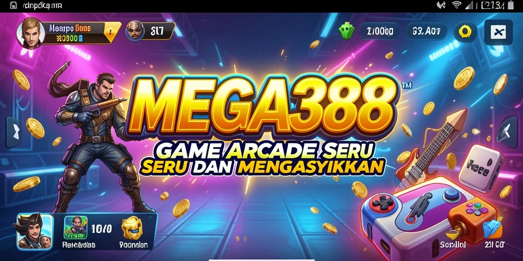 Tampilan gameplay MEGA388 dengan suasana arcade yang seru.