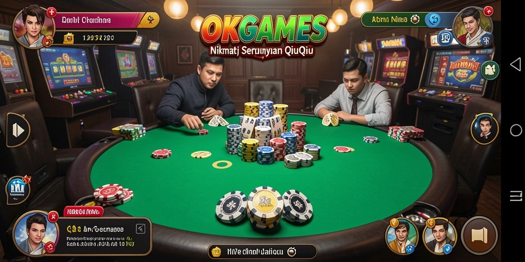 Screenshot gameplay OKGAMES menampilkan aksi seru permainan QiuQiu.