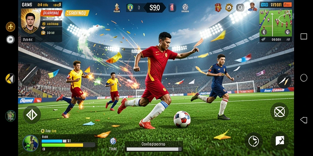 Screenshot S80 yang menampilkan aksi seru dalam pertandingan olahraga.