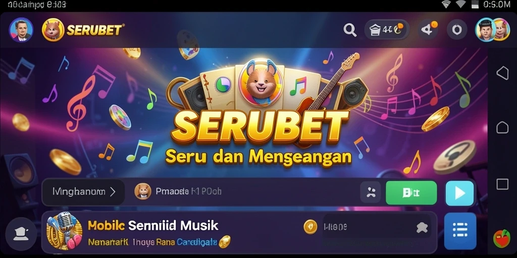Tampilan menarik dari gameplay musik di SERUBET.