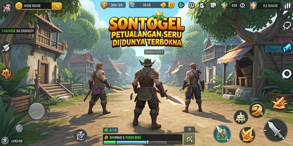 Screenshot gameplay SONTOGEL menampilkan petualangan seru di dunia terbuka.