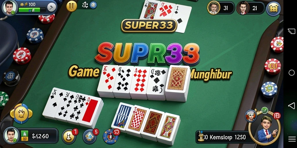 Screenshot gameplay SUPER33 yang menampilkan aksi seru permainan Domino.