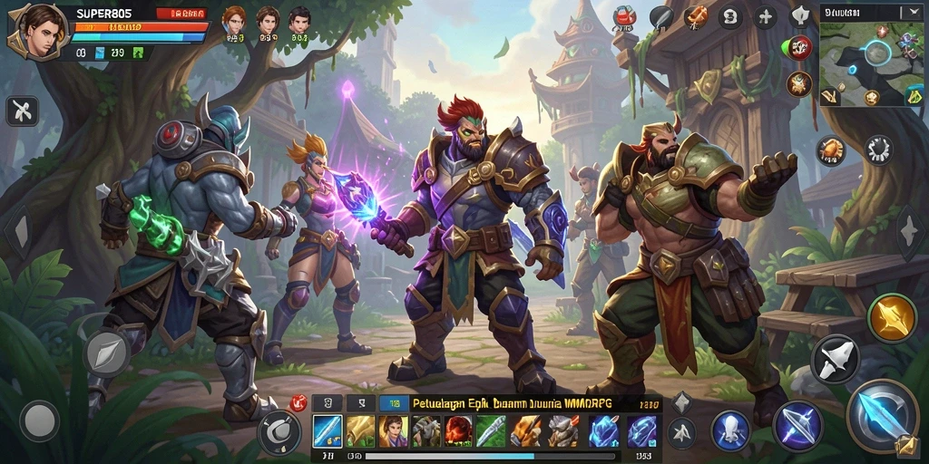 Menampilkan aksi seru dalam pertarungan MMORPG SUPER805.