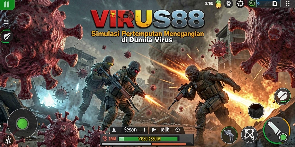 Tampilan gameplay menegangkan di dunia virus yang mengancam.