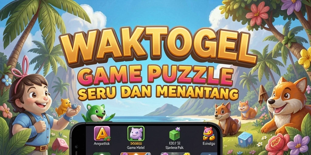 Tampilan gameplay WAKTOGEL dengan teka-teki yang menarik.