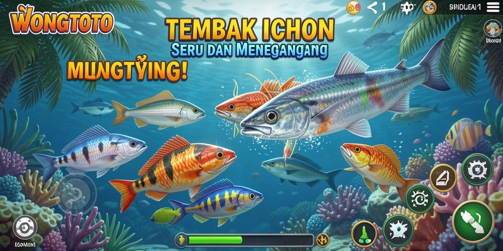 Tampilan dinamis WONGTOTO dalam gameplay Tembak Ikan.